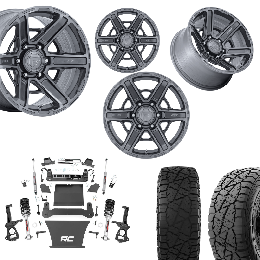 6 inch Bundle w/ 20x10 Platinum Wheels and 35in Hercules RT1 Tires - 4wd - 4.3 5.3 6.2 Engines