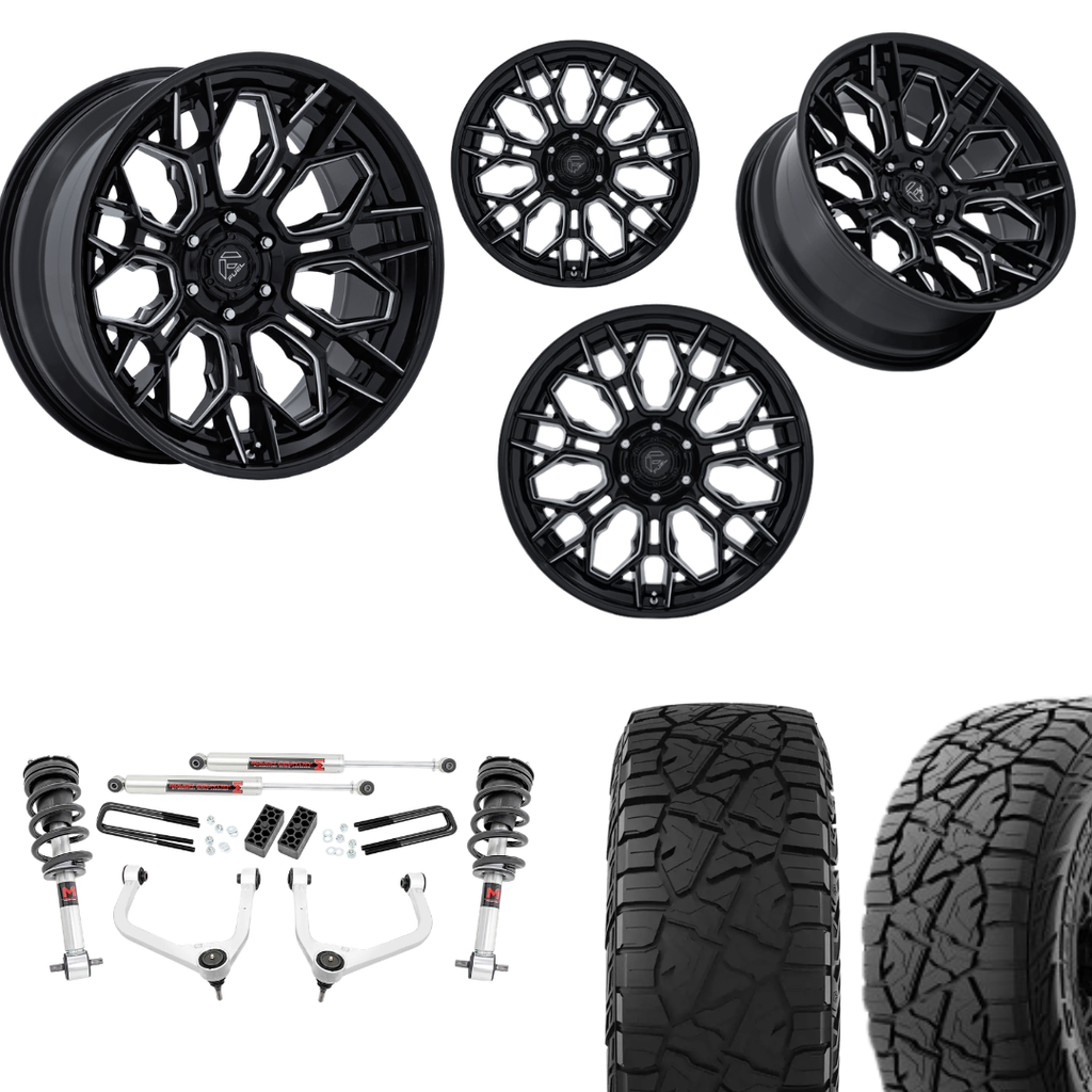 3 inch Lift M1 Bundle w/ 22x10 Black Milled Wheels & 33in Hercules RT1 - 2wd/4wd
