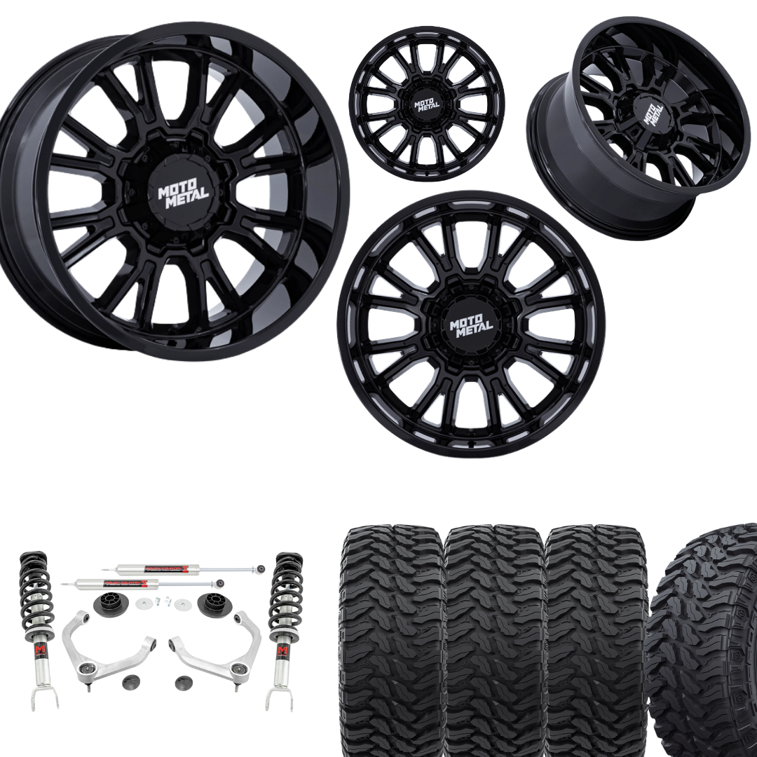 3.5 Inch Lift M1 Bundle w/ 20x10 Gloss Black Wheels & 33in Hercules TT1 - 2wd/4wd