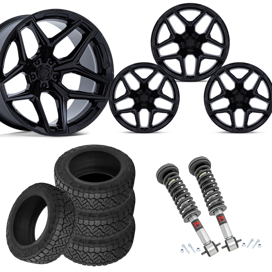 2 inch Level Bundle w/ 20x10 Matte Black Wheels & 34in Nitto Recon Grapplers - 4wd