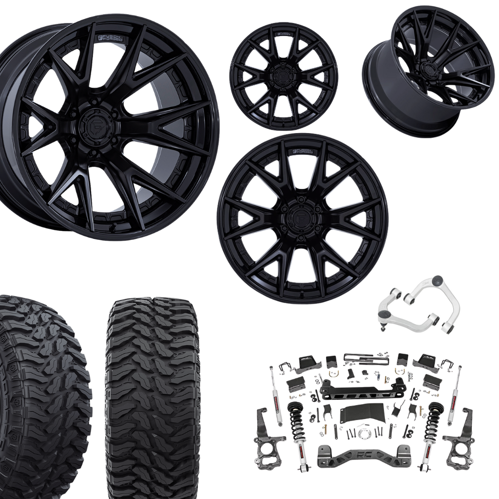 6 inch N3 Bundle w/ 22x10 Black Out Wheels - 35in Hercules TT1s - Upper Control Arms -4wd