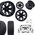 6 inch N3 Bundle w/ 22x10 Black Out Wheels - 35in Hercules TT1s - Upper Control Arms -4wd