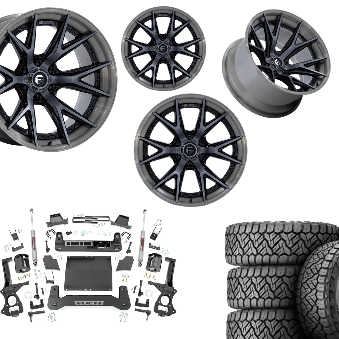 6 inch Bundle w/ 20x10 Brushed Black Wheels and 35in Nitto Recon Grapplers - 4wd -  2.7 & 3.0 Engine