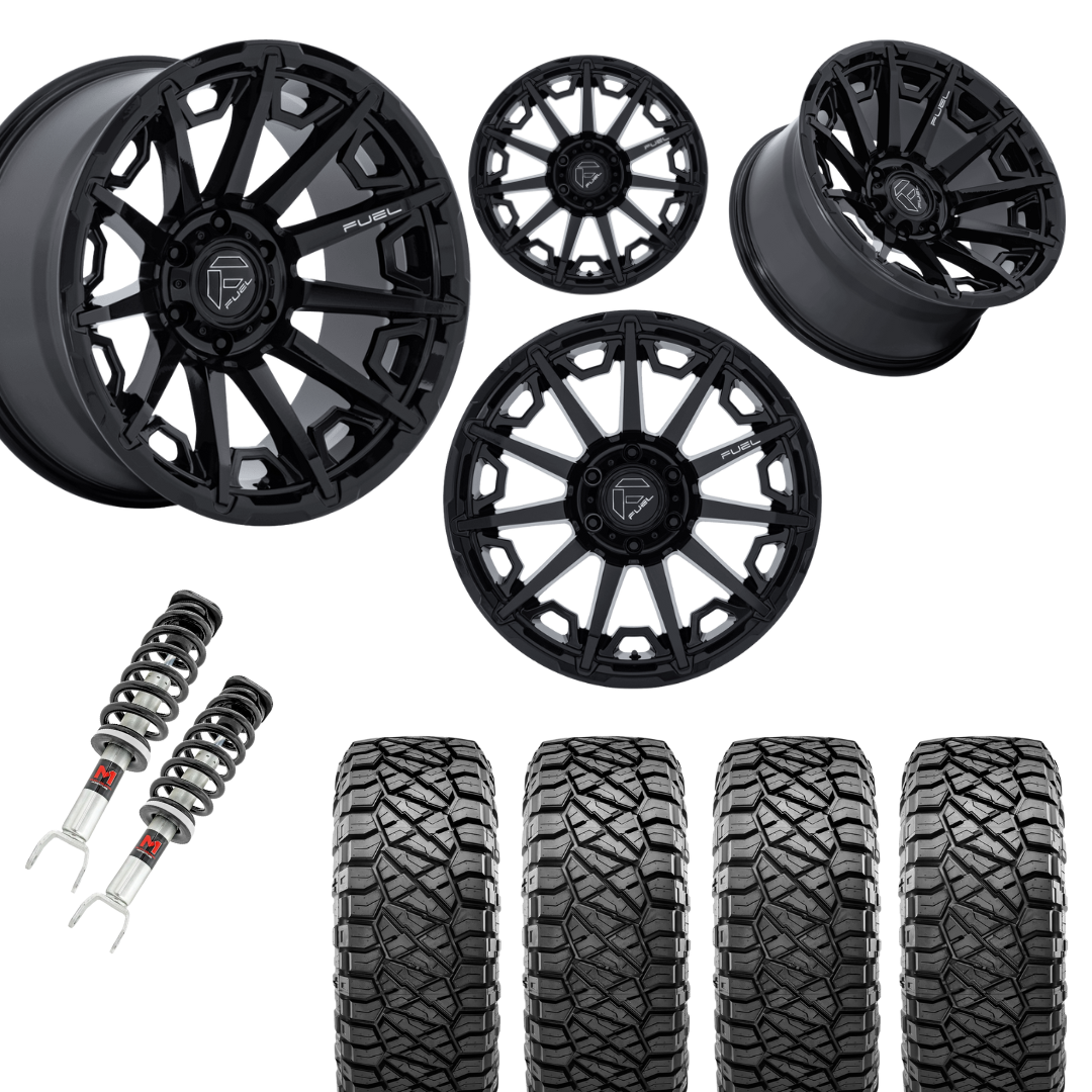 2 in Level Bundle w/ 20x10 Gloss Black Wheels & 33in Nitto Ridge Grapplers - 2wd/4wd