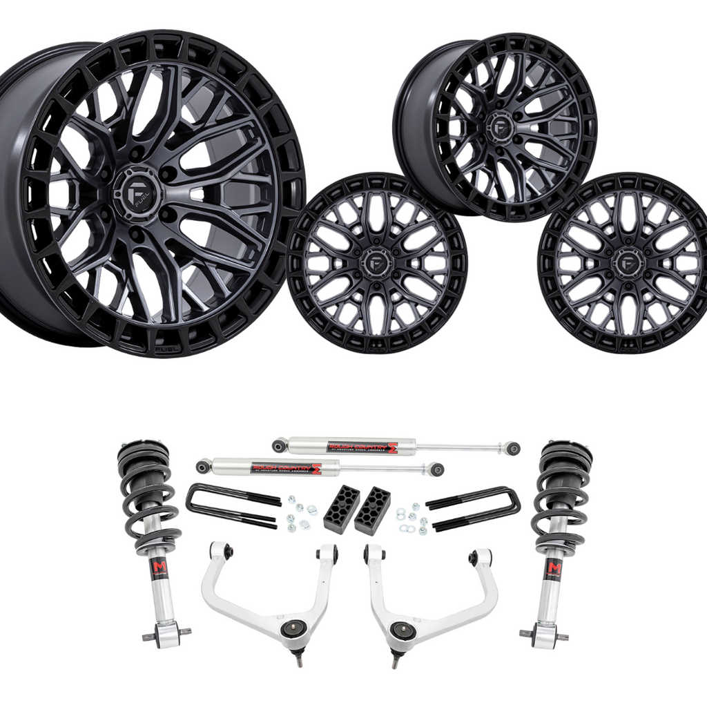 3.5 inch Lift M1 Bundle w/ 20x10 Black Gunmetal Wheels - No Tires- 2wd/4wd