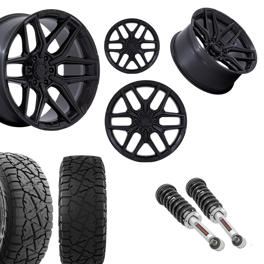 2 inch N3 Level Bundle w/ 20x10 Satin Black Wheels & 33in Hercules RT1 Tires - 2wd
