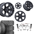3 inch M1 Bundle w/ 20x10 Black Tinted Wheels & 33in Nitto Ridge Grapplers - 4wd