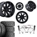 3 inch M1 Bundle w/ 22x10 Matte Black Wheels - 33in Nitto Recon Grapplers - 4wd