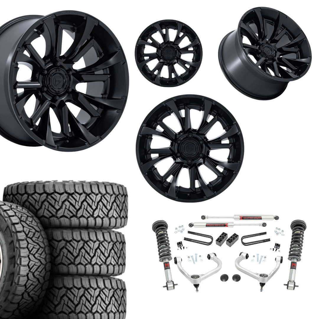 3 inch M1 Bundle w/ 22x10 Matte Black Wheels - 33in Nitto Recon Grapplers - 4wd