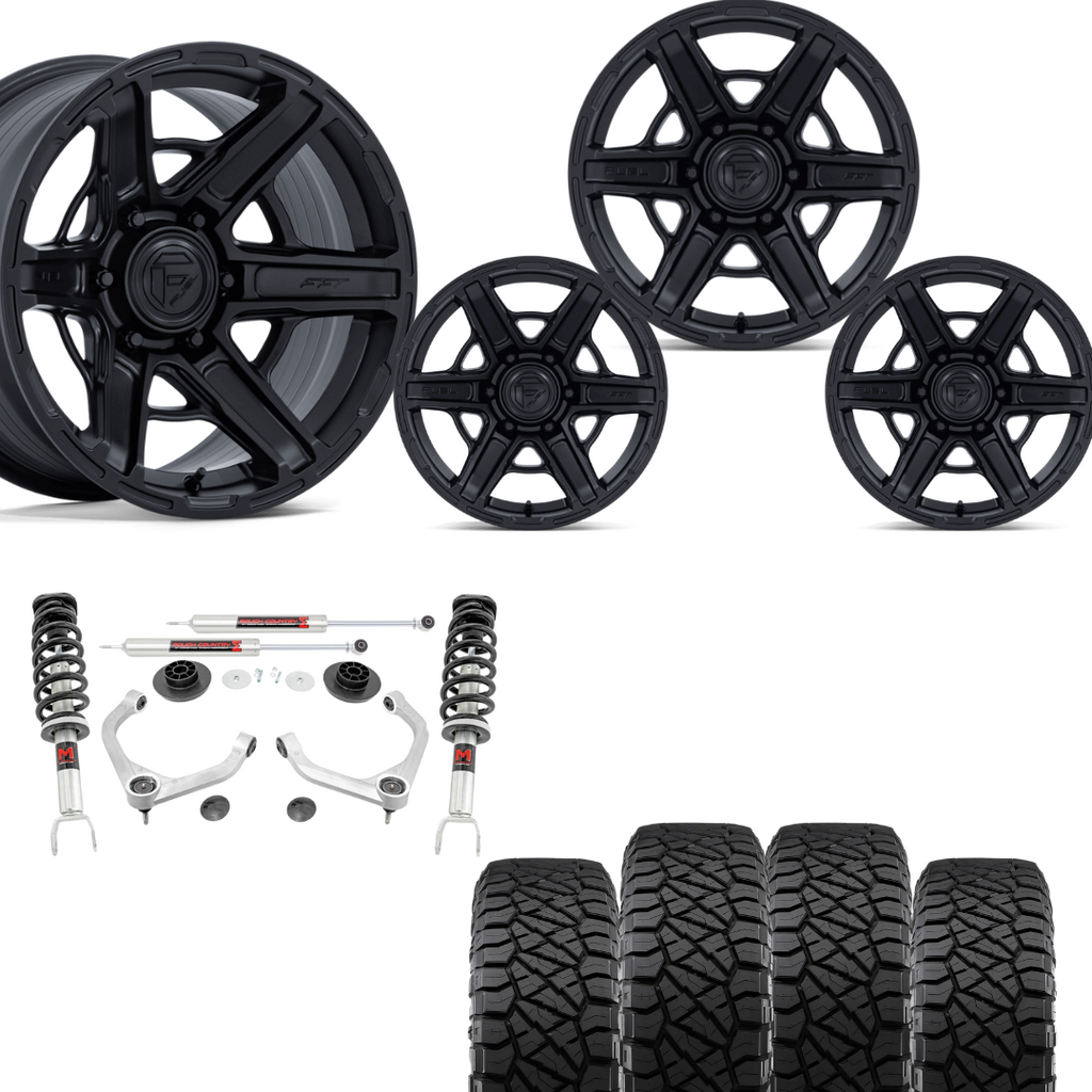 3.5 Inch Lift Bundle w/ 20x10 Matte Black Wheels & 33in Nitto Ridge Grapplers - 2wd/4wd
