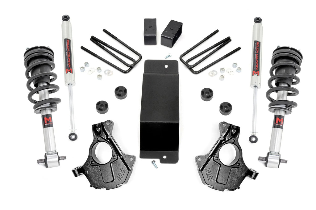 3.5 inch Lift M1 Bundle w/ 22x10 Black Milled Wheels - 33in Nitto Recon Grapplers - 4wd (14-18)
