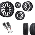 2 inch Level Bundle w/ 22in Matte Black Wheels and 33in TIS TT1 Mud Tires 2wd/4wd