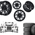 6 inch Bundle w/ 22x10 Black Wheels & 35in Nitto Recon Grapplers - 4wd -  2.7 & 3.0 Engine