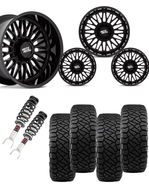 2 in Level Bundle w/ 20x10 Gloss Black Wheels & 33in Nitto Ridge Grapplers - 2wd/4wd