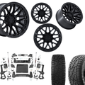6 inch Bundle w/ 20x10 Satin Black Wheels and 35in Hercules RT1 Tires - 4wd - 2.7 or 3.0 Engines