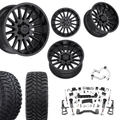 6 inch N3 Bundle w/ 22x10 Gloss Black Wheels - 35in Hercules TT1s - Upper Control Arms -4wd