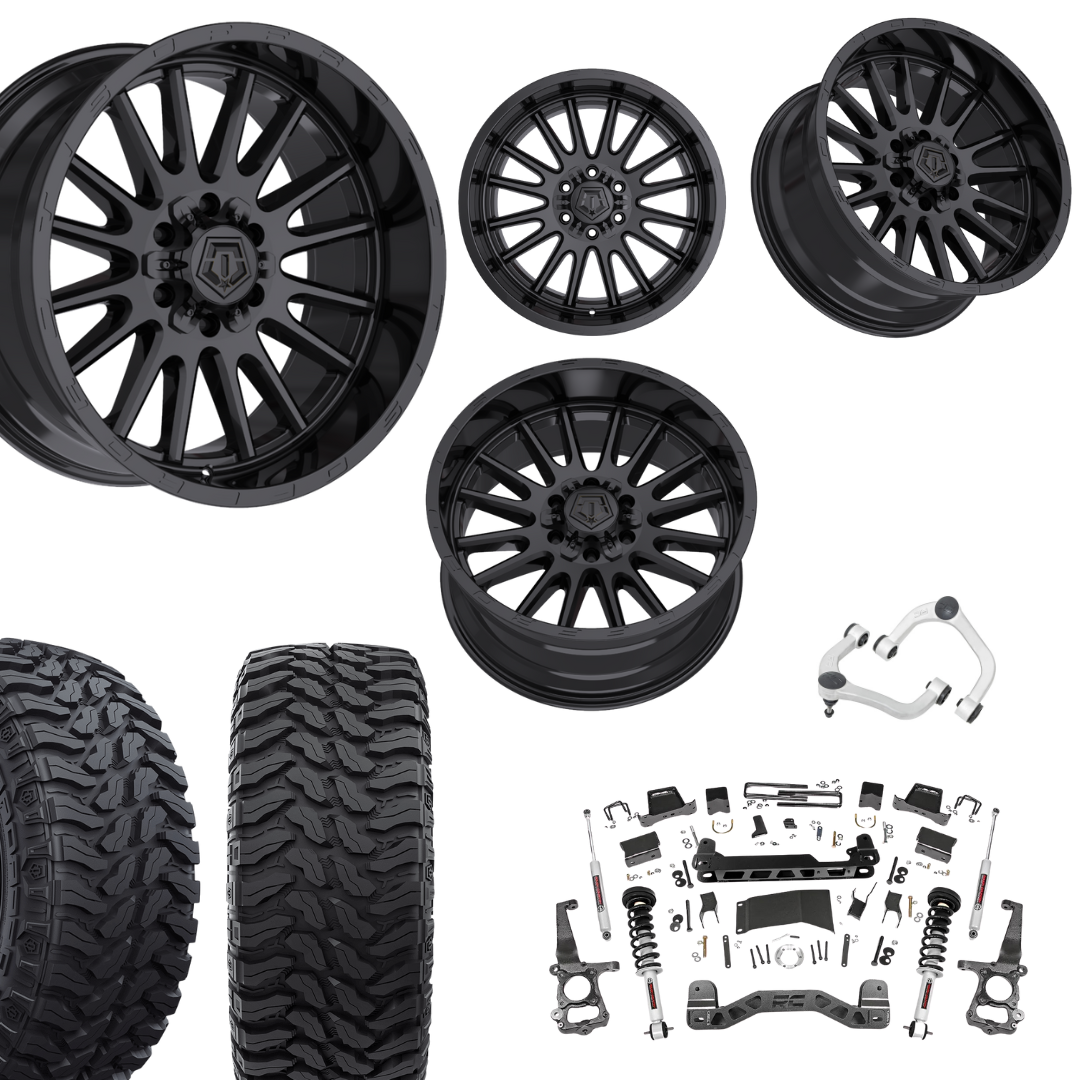 6 inch N3 Bundle w/ 22x10 Gloss Black Wheels - 35in Hercules TT1s - Upper Control Arms -4wd