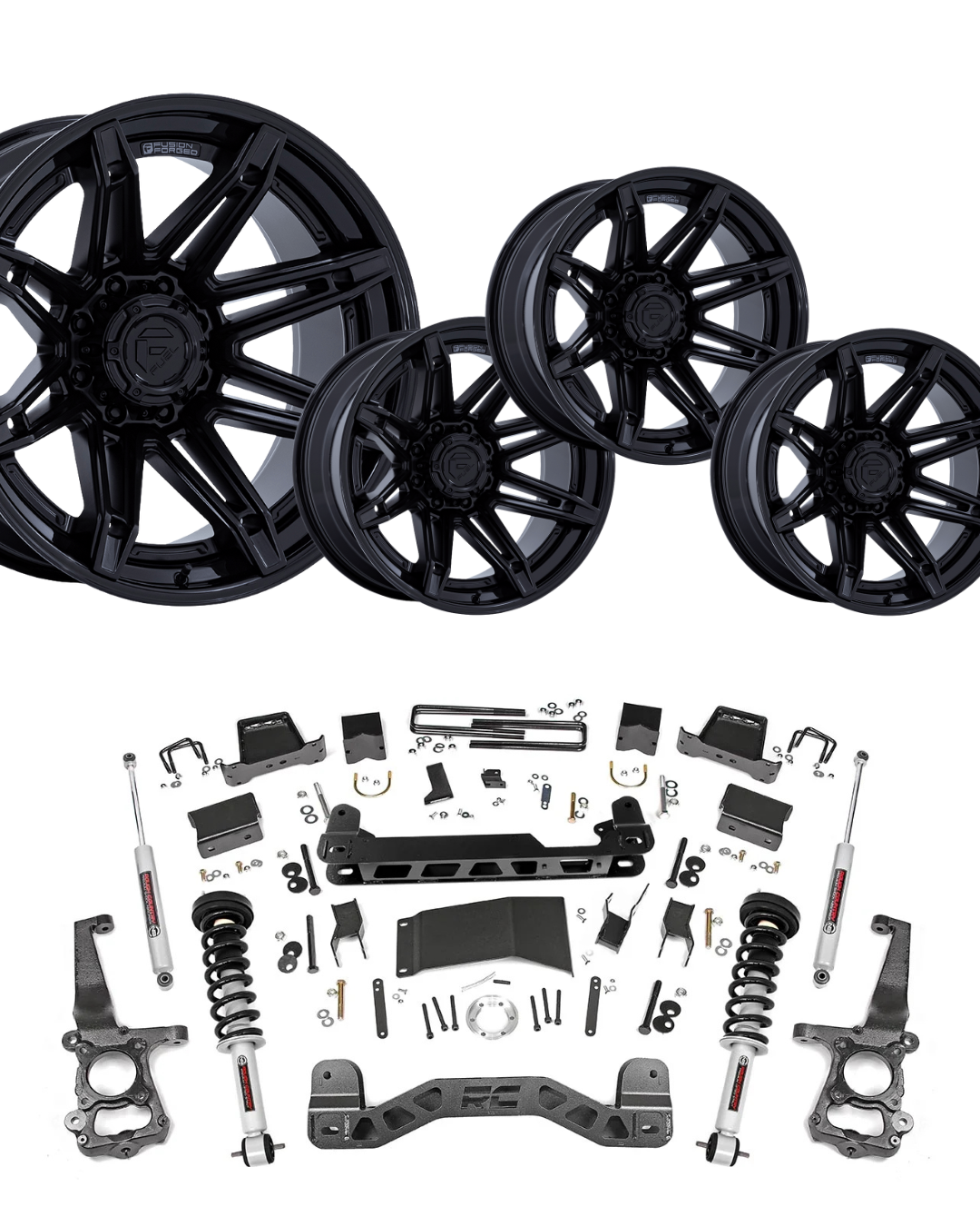 6inch Bundle w/ 22x10 Black Wheels (15-20) 4WD