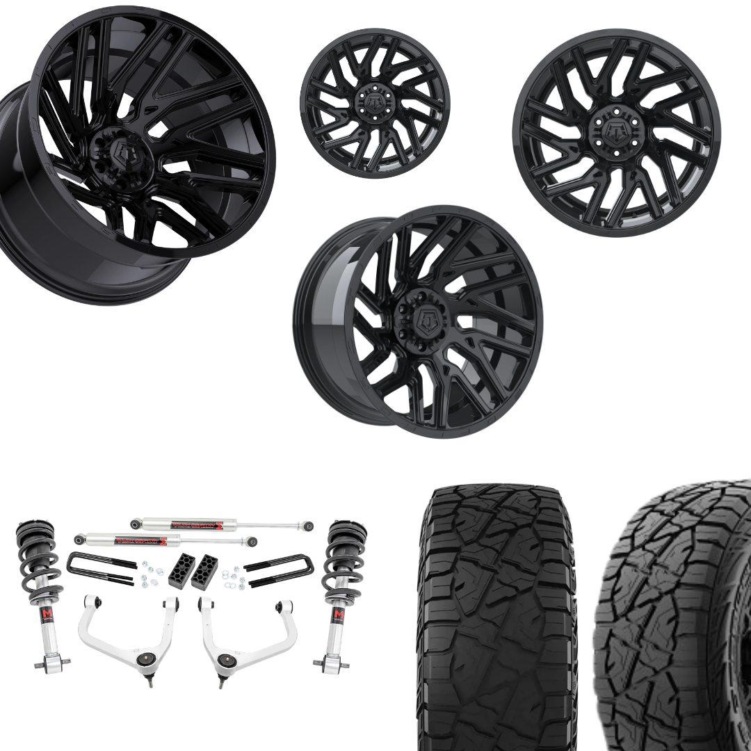 3 inch Lift M1 Bundle w/ 22x10 Gloss Black Wheels & 33in Hercules RT1 - 2wd/4wd