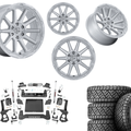 6 inch Bundle w/ 20x10 Silver Brushed Wheels and 35in Nitto Recon Grapplers - 4wd -  2.7 & 3.0 Engine