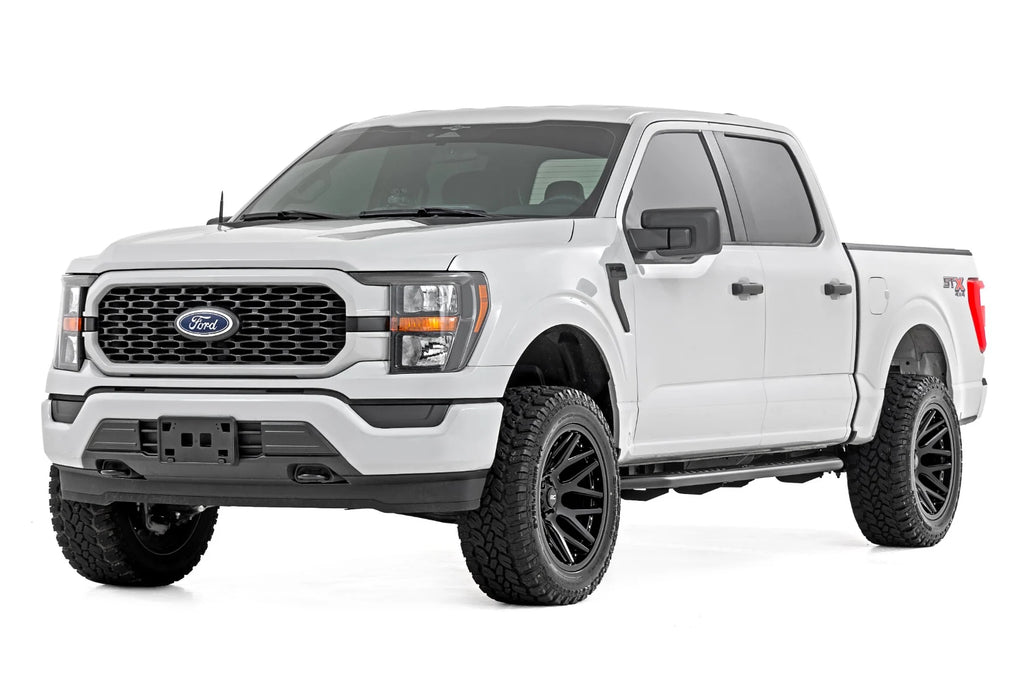 Rough Country OV2 Running Boards Side Step Bars | Crew Cab | Ford F-150/Lightning/F-250/F-350 (15-25)