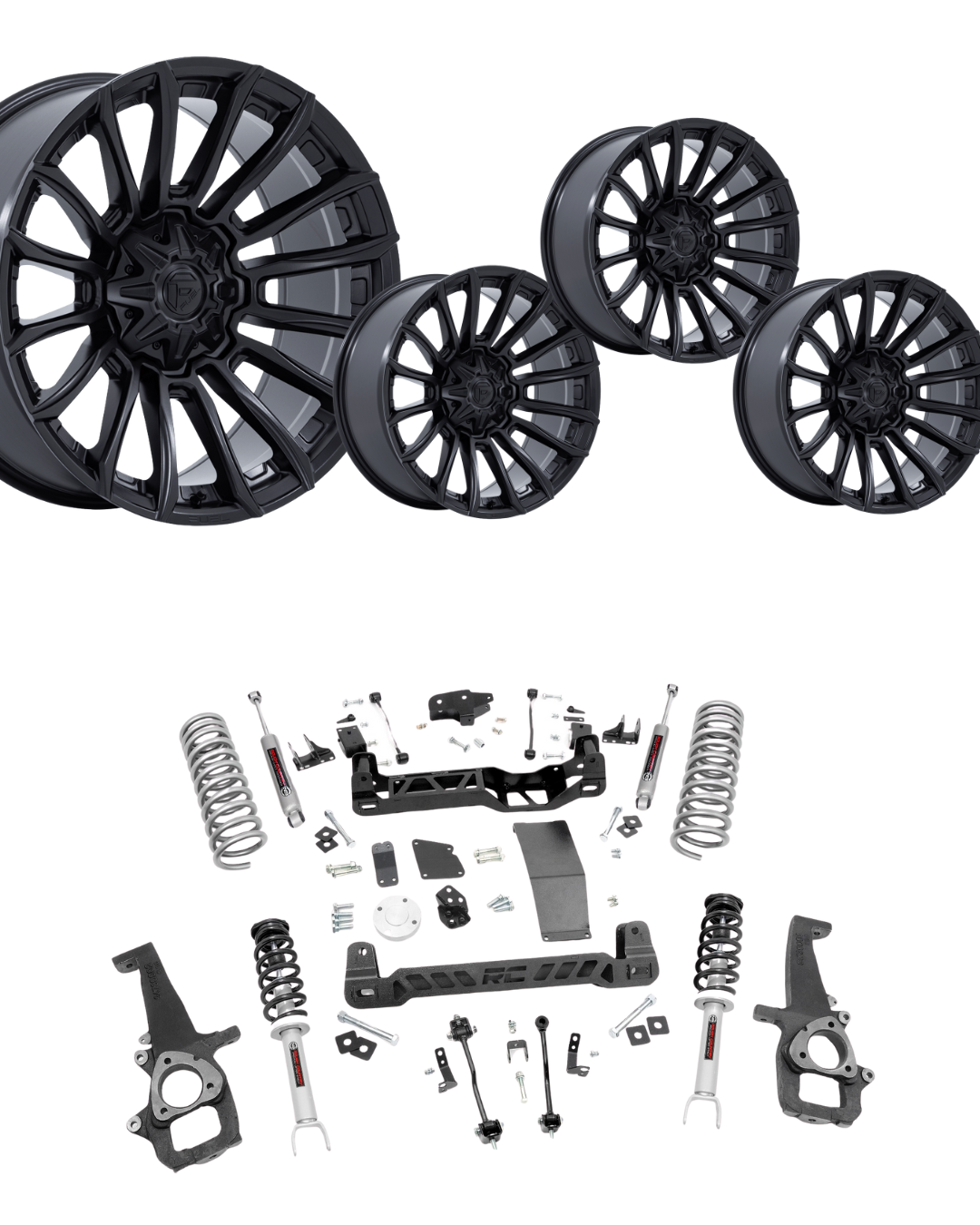 6 inch Lift Bundle N3 w/ 20x10 Black Wheels- No Tires - 4wd