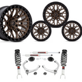 3.5 Inch Lift Bundle w/ 20x10 Matte Black Bronze Wheels - No Tires - 2wd/4wd