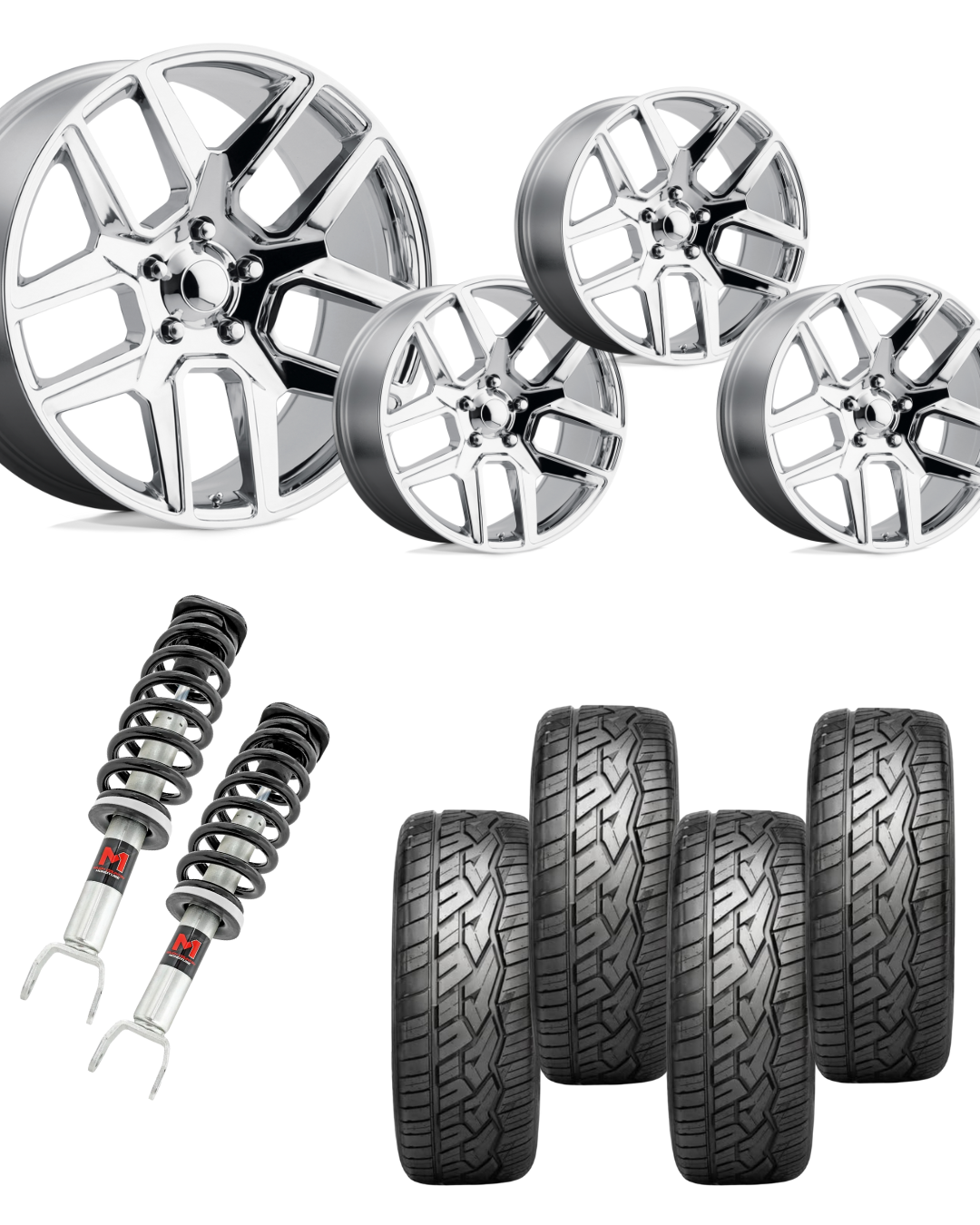 2 in Level Bundle w/ 22x9 Chrome Wheels & Nitto 420 Tires - 2wd/4wd