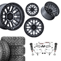 3 inch M1 Bundle w/ 20x10 Black Gunmetal Wheels & 33in Nitto Ridge Grapplers - 4wd