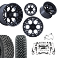 6 inch N3 Bundle w/ 22x12 Black Out Wheels - 35in Toyo MTs - Upper Control Arms -4wd