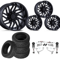 3 inch N3 Bundle w/ 20x9 Black Wheels - 34in Nitto Recon Grapplers - 4wd