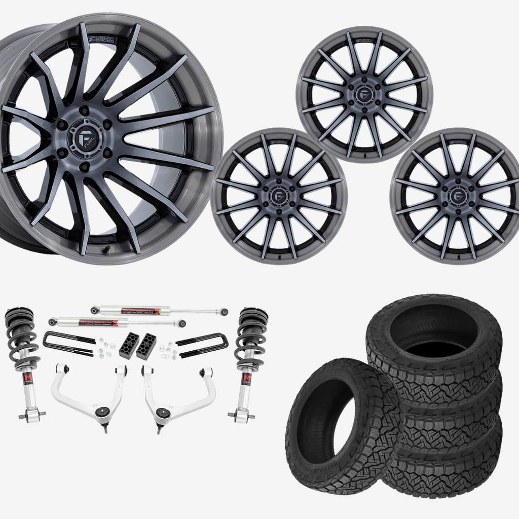 3.5 inch Lift M1 Bundle w/ 22x10 Black Brushed Wheels & 33in Nitto Recon Grapplers - 2wd/4wd