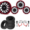 3 inch N3 Bundle w/ 20x10 Red Black Wheels - 34in Nitto Recon Grapplers - 4wd