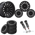 2 inch Level Bundle w/ 20x9 Black Wheels & 33in Nitto Ridge Grapplers - 4wd