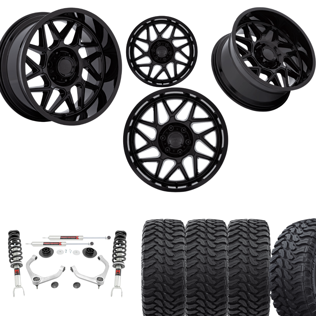 3.5 Inch Lift M1 Bundle w/ 20x10 Gloss Black Wheels & 33in Hercules TT1 - 2wd/4wd