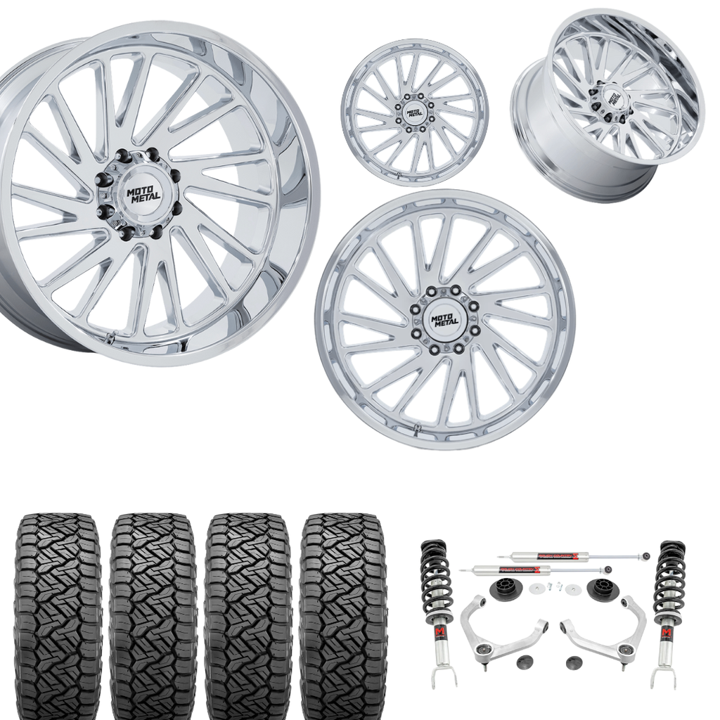 3.5 Inch Lift M1 Bundle w/ 20x10 Chrome Wheels & 33in Nitto Recon Grapplers - 2wd/4wd