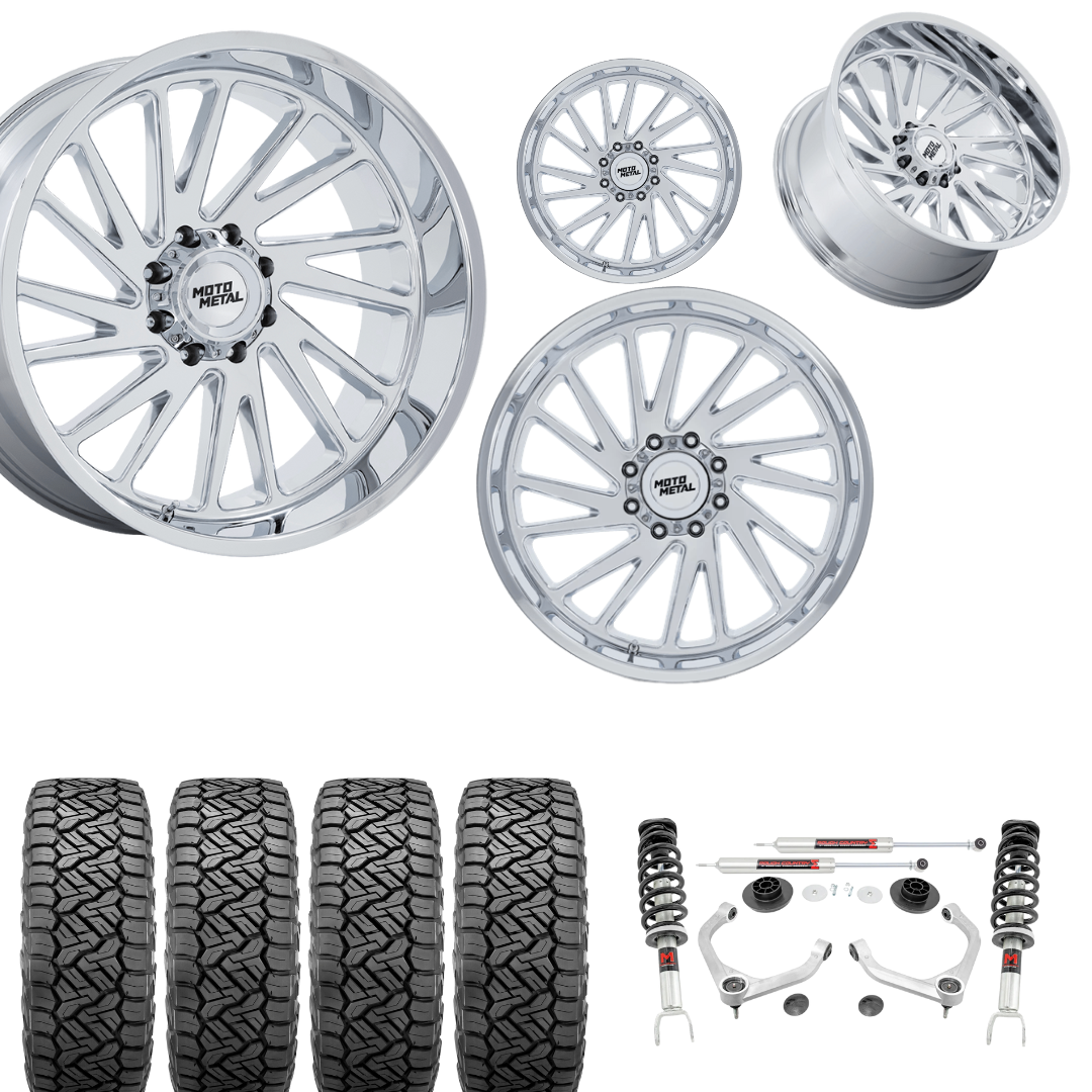 3.5 Inch Lift M1 Bundle w/ 20x10 Chrome Wheels & 33in Nitto Recon Grapplers - 2wd/4wd