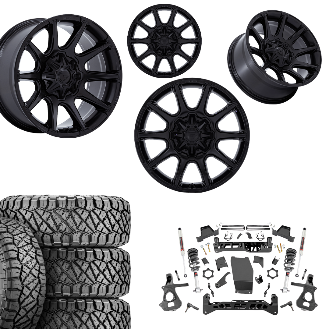 7 inch Lift M1 Bundle w/ 22x12 Blacked Out Wheels - 35in Nitto Ridge Grapplers - 4wd