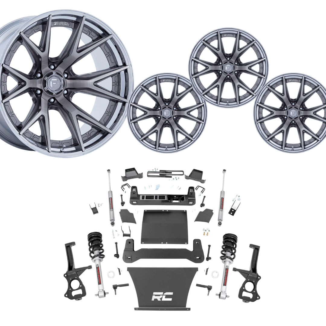 6 inch N3 Bundle w/ 22x12 Platinum Chrome Wheels - No Tires - 4wd
