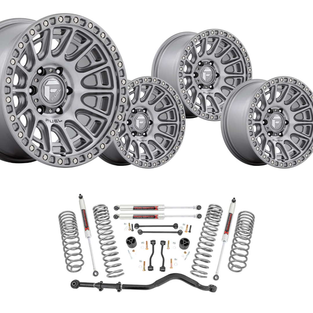 Gladdy Power Up Bundle 3.5 inch Lift Kit w/ 17in Silver Wheels