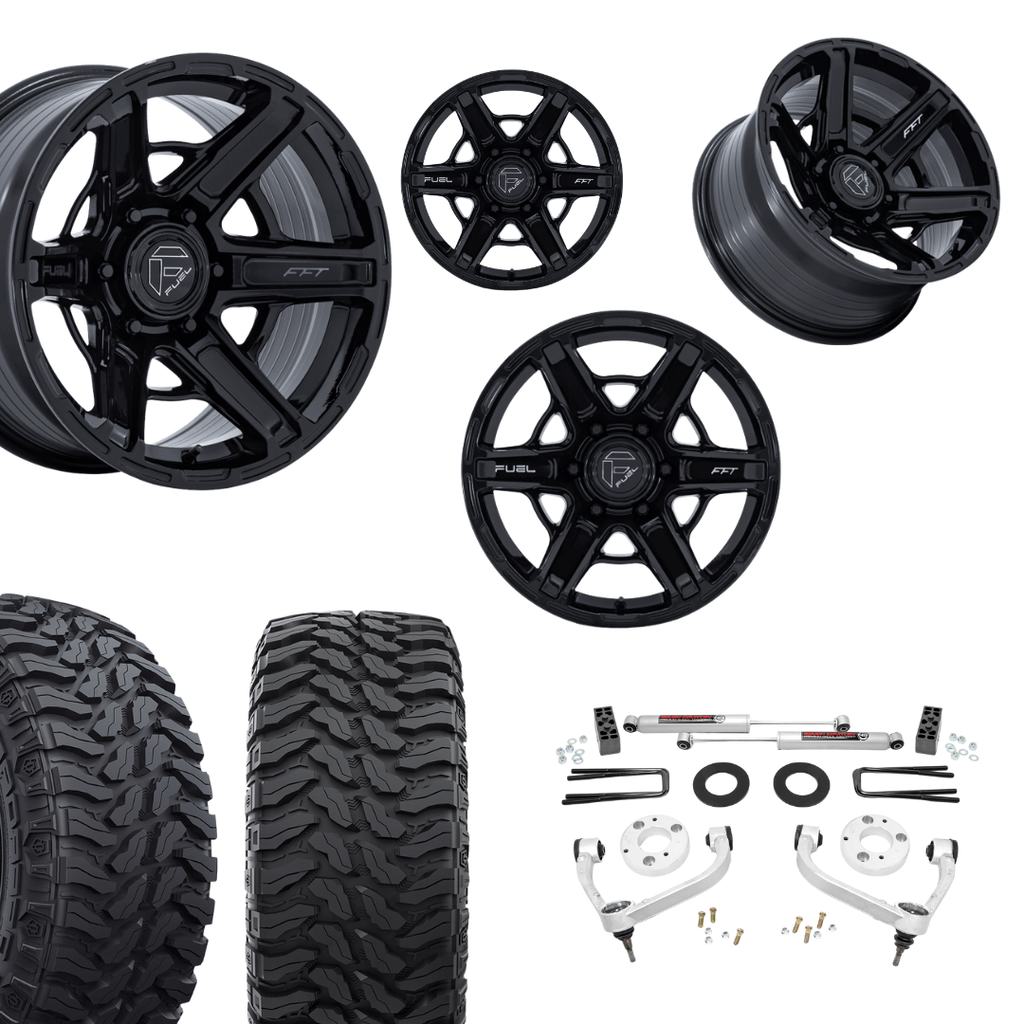 3 inch Bundle w/ 20x10 Gloss Black Wheels - 33in Hercules TT1 Tires - 4wd