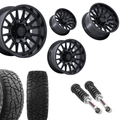 2 inch N3 Level Bundle w/ 20x10 Matte Black Wheels & 33in Hercules RT1 Tires - 2wd