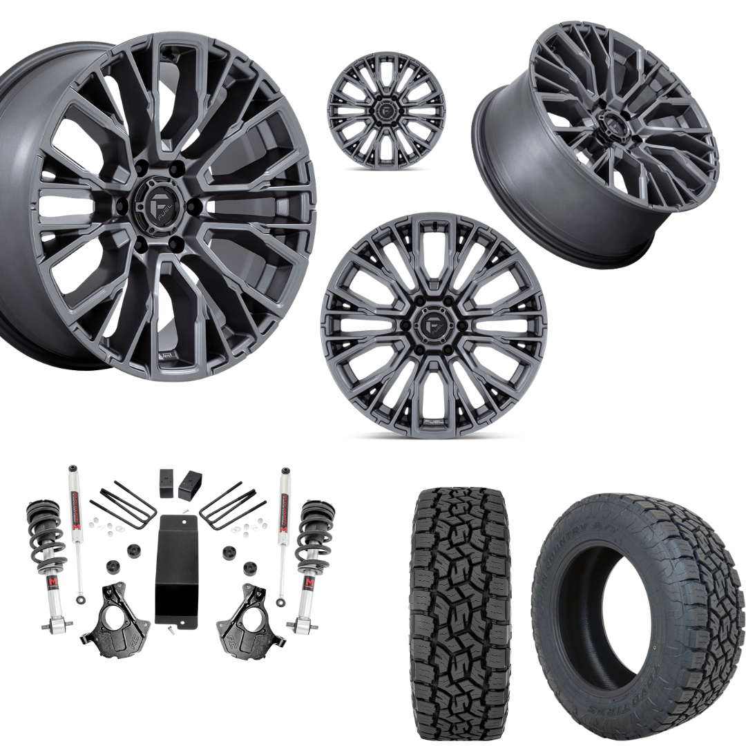 3.5 inch Lift M1 Bundle w/ 20x9 Gun Metal Wheels - 33in Toyo AT3 Tires - 4wd (14-18)