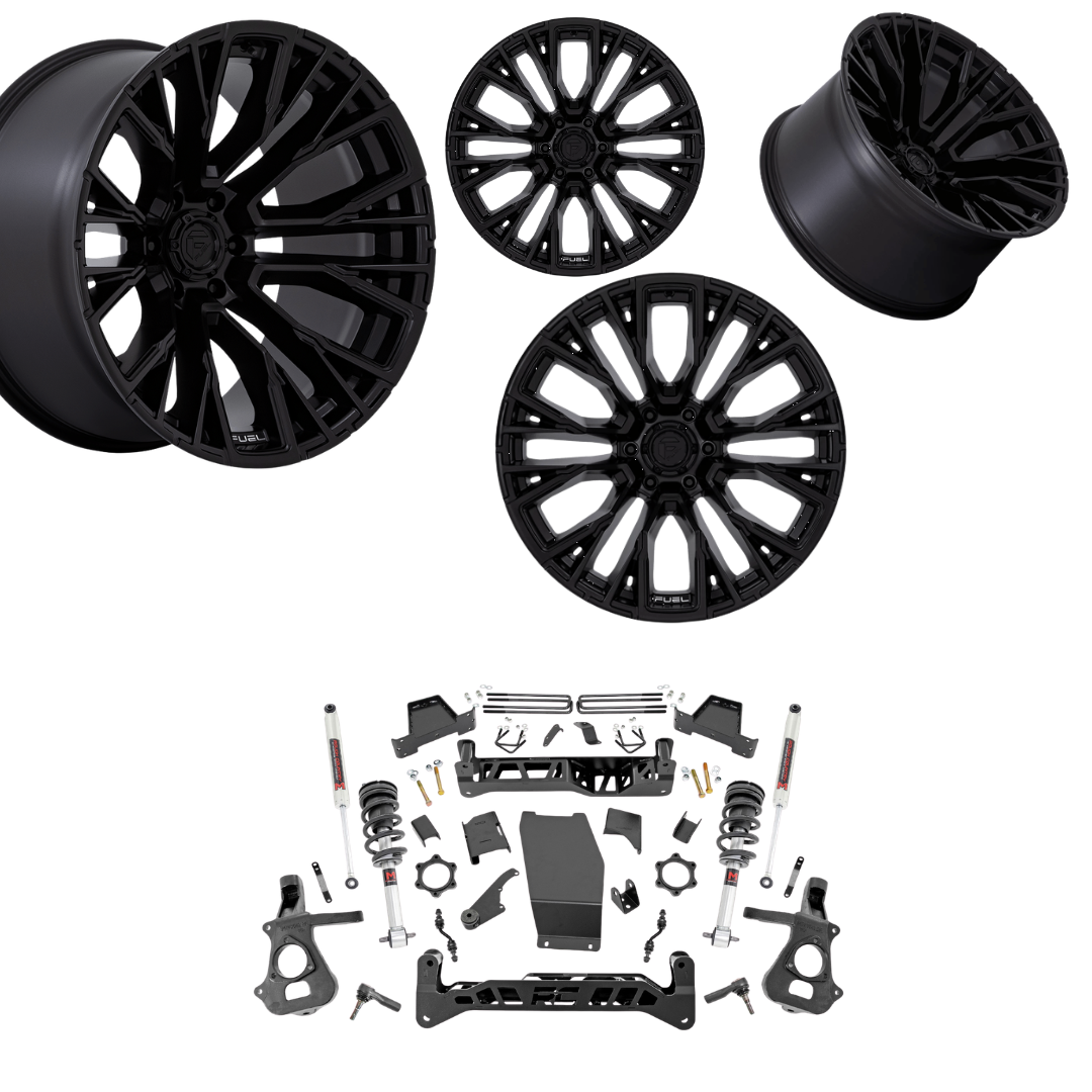 6in Lift M1 Bundle w/ 22x12 Black Wheels & No Tires- 4wd