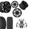 6 inch Bundle w/ 22x12 Black Chrome Wheels and 35in Toyo AT3 Tires - 2wd