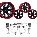 3.5 inch Lift M1 Bundle w/ 22x10 Black Red Wheels - No Tires -2wd/4wd