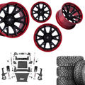 6 inch Bundle w/ 22x10 Black Red Wheels & 35in Nitto Ridge Grapplers - 4wd - 4.3 5.3 6.2 Engine