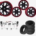 3 inch Lift M1 Bundle w/ 22x10 Black Red Wheels & 33in Nitto Recon Grapplers - 2wd/4wd