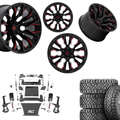 6 inch Bundle w/ 22x12 Black Red Wheels & 35in Nitto Ridge Grapplers - 4wd - 4.3 5.3 6.2 Engine