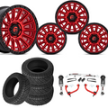 3 inch N3 Bundle w/ 20x9 Red Black Wheels - 34in Nitto Recon Grapplers - 4wd